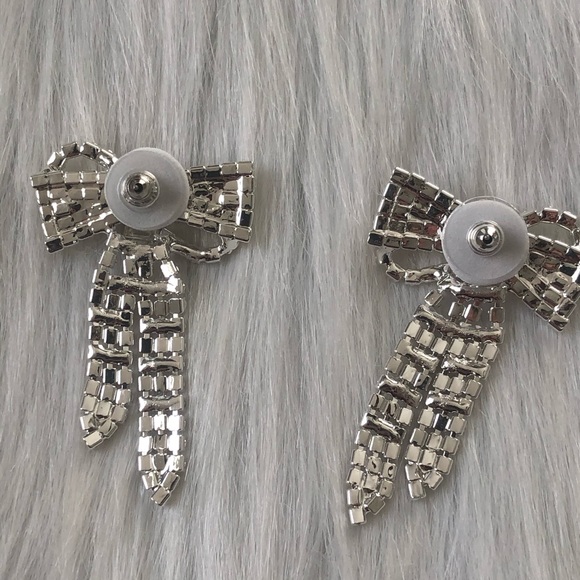 Crystal Bow Earrings - Picture 7 of 7